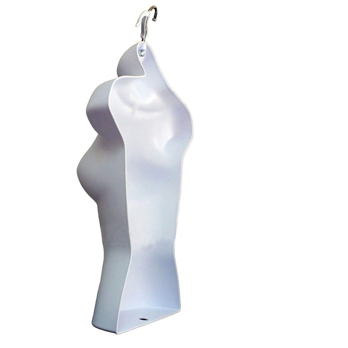 White Female Mannequin Torso W/Metal Base Body Mannequin Form 19" To 38" Height (Waist Long) For S-M Sizes