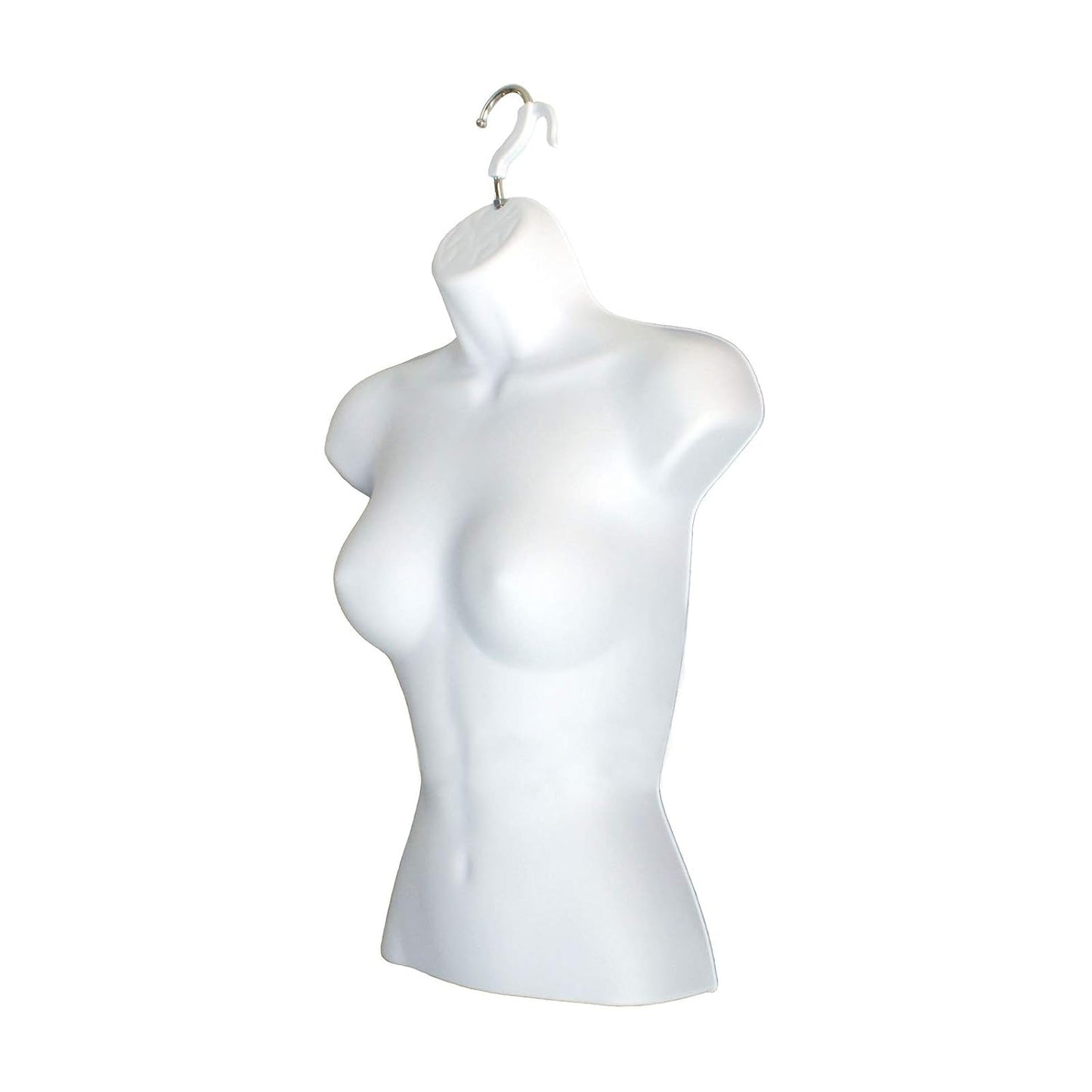 White Female Mannequin Torso W/Metal Base Body Mannequin Form 19" To 38" Height (Waist Long) For S-M Sizes
