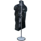 Male Mannequin Torso with Stand Dress Form Tshirt Display Countertop Hollow Back Body S-M Clothing Sizes Black