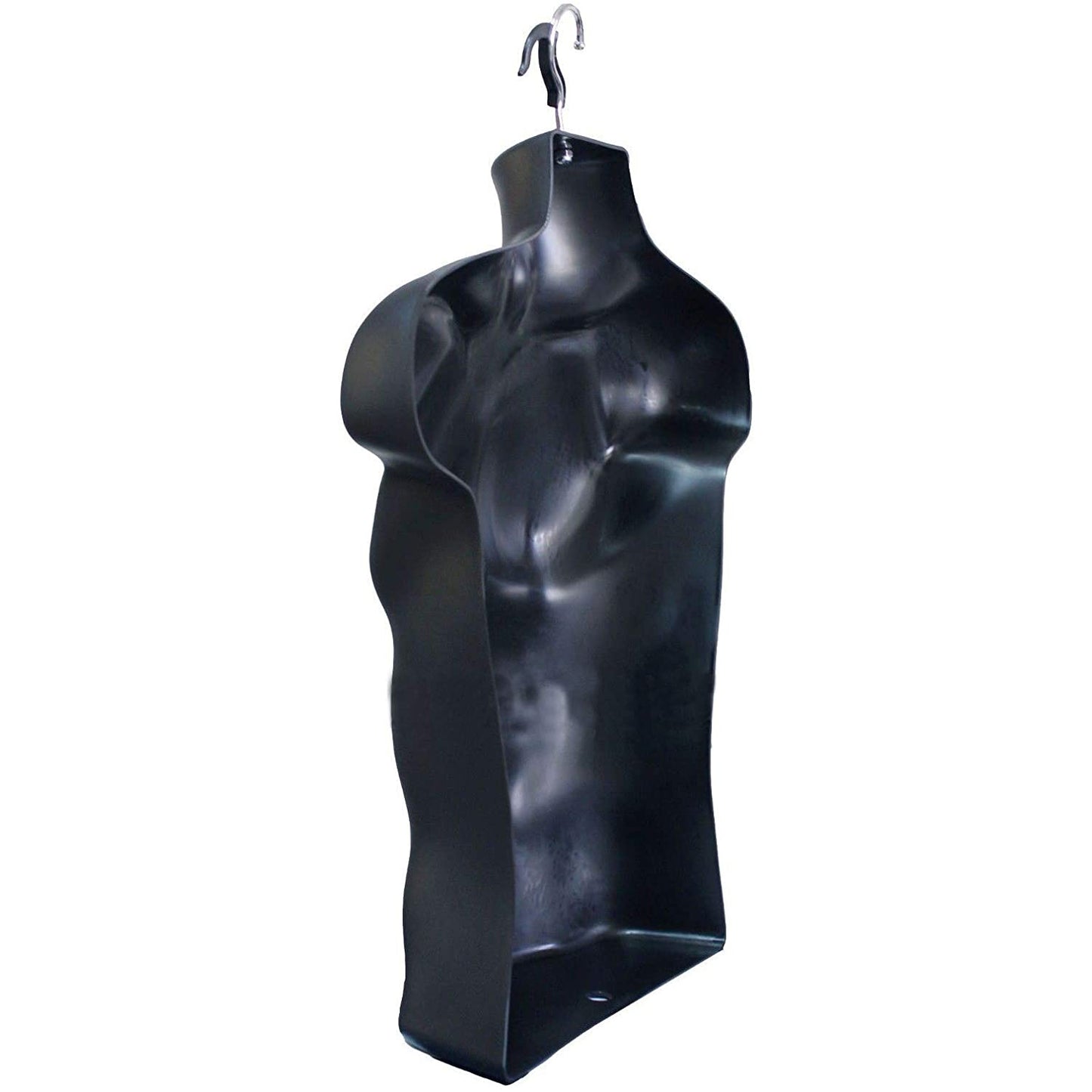 Male Mannequin Torso, Plastic Dress Body Form T-shirt Display Hanging Hollow Back Body S-M Clothing Sizes (Black)