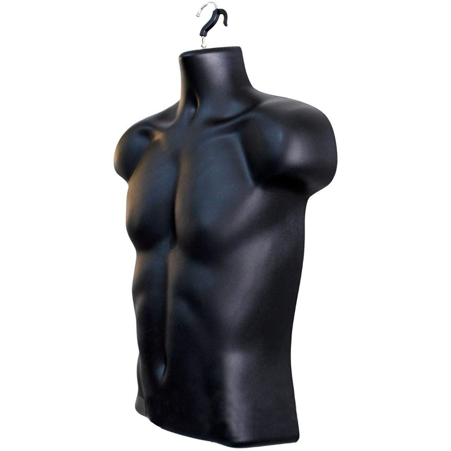 Male Mannequin Torso, Plastic Dress Body Form T-shirt Display Hanging Hollow Back Body S-M Clothing Sizes (Black)