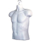 White Male Mannequin Hollow Back Body Torso Dress Form & Hanging Hook, S-M Sizes (1 Pack, White)
