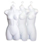 White Female Mannequin Hip Long Hollow Back Body Torso Dress Form & Hanging Hook, S-M Sizes (1)