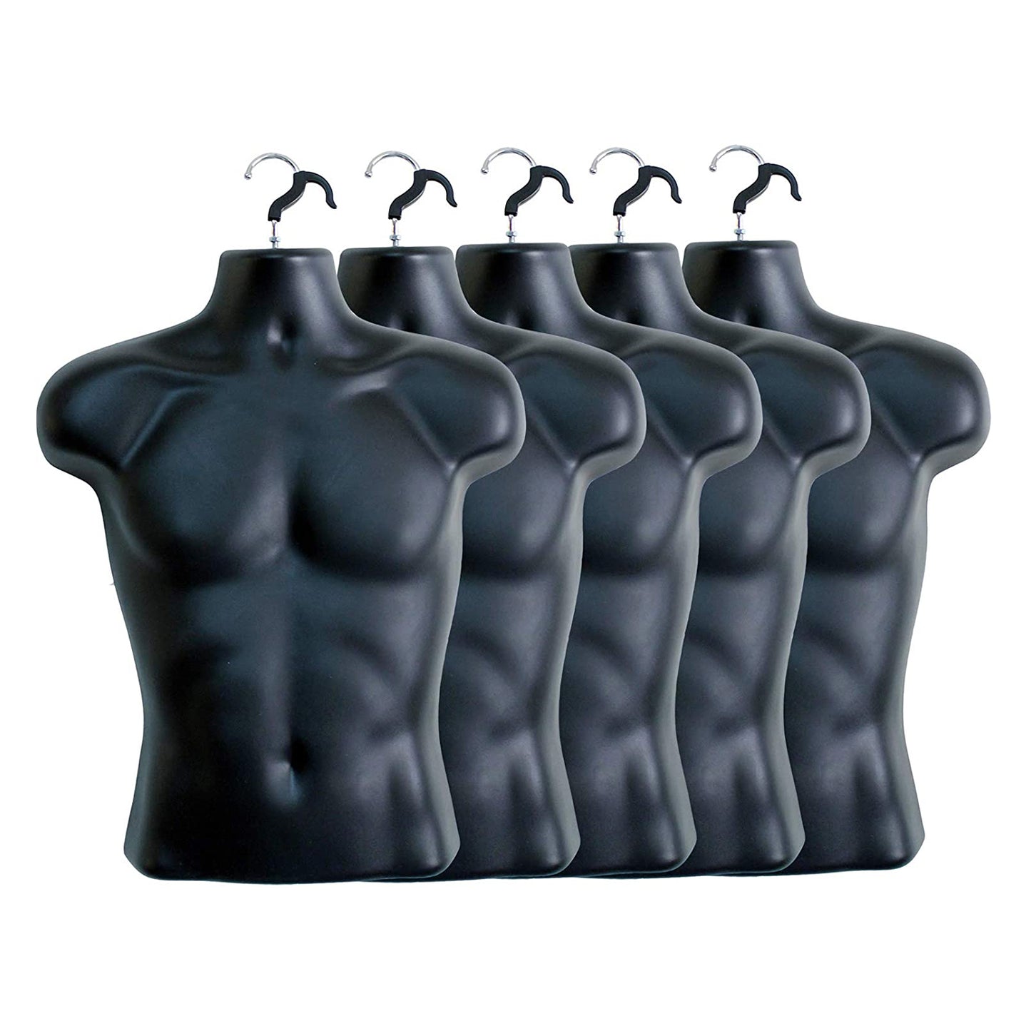 Male Mannequin Torso, Plastic Dress Body Form T-shirt Display Hanging Hollow Back Body S-M Clothing Sizes (Black)