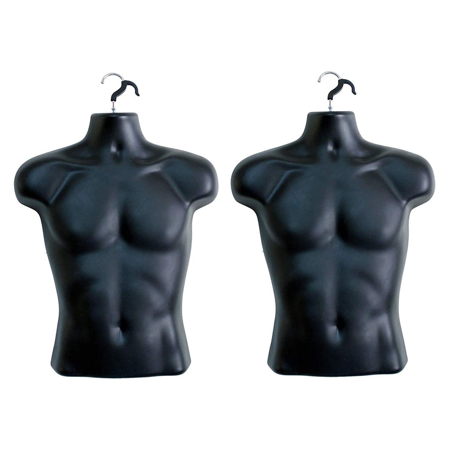 Male Mannequin Torso, Plastic Dress Body Form T-shirt Display Hanging Hollow Back Body S-M Clothing Sizes (Black)