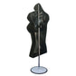 DisplayTown Mannequin Forms Male and Female Torso with Metal Stand and Hook, Waist Long, Black