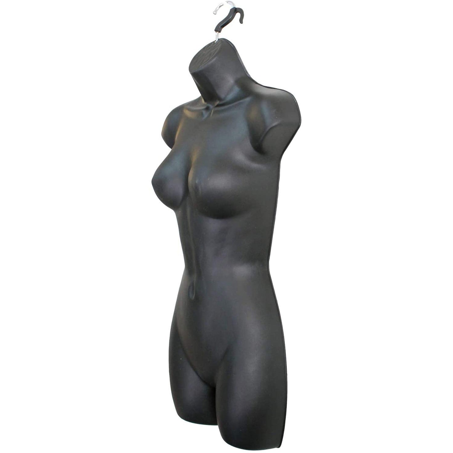 4 Black Mannequin Forms - Male Female Child & Toddler Torso Set & Hanging Hook, S-M Sizes