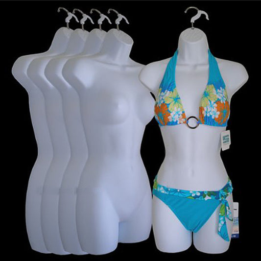 Lot Of 5 Brand New Female Dress Mannequin Forms White - Great For Small Medium Sizes