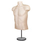 Male Mannequin Torso with Stand Dress Form Tshirt Display Countertop Hollow Back Body S-M Clothing Sizes Flesh