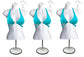White Female Mannequin Torso W/Metal Base Body Mannequin Form 19" To 38" Height (Waist Long) For S-M Sizes