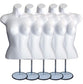 White Female Mannequin Torso W/Metal Base Body Mannequin Form 19" To 38" Height (Waist Long) For S-M Sizes