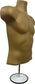 Male Mannequin Torso with Stand Dress Form Tshirt Display Countertop Hollow Back Body S-M Clothing Sizes Bronze