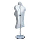 White Female Mannequin Torso W/Metal Base Body Mannequin Form 19" To 38" Height (Waist Long) For S-M Sizes