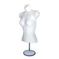 White Female Mannequin Torso W/Metal Base Body Mannequin Form 19" To 38" Height (Waist Long) For S-M Sizes
