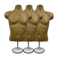 Male Mannequin Torso with Stand Dress Form Tshirt Display Countertop Hollow Back Body S-M Clothing Sizes Bronze