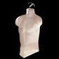 Flesh Male Mannequin Hollow Back Body Torso Dress Form & Hanging Hook, S-M Sizes (1 Pack, Flesh)