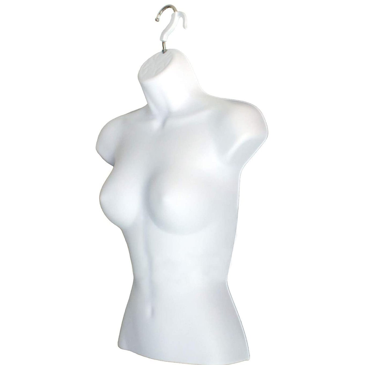 White Female Hollow Back Mannequin Torso Set & Hanging Hook, S-M Sizes