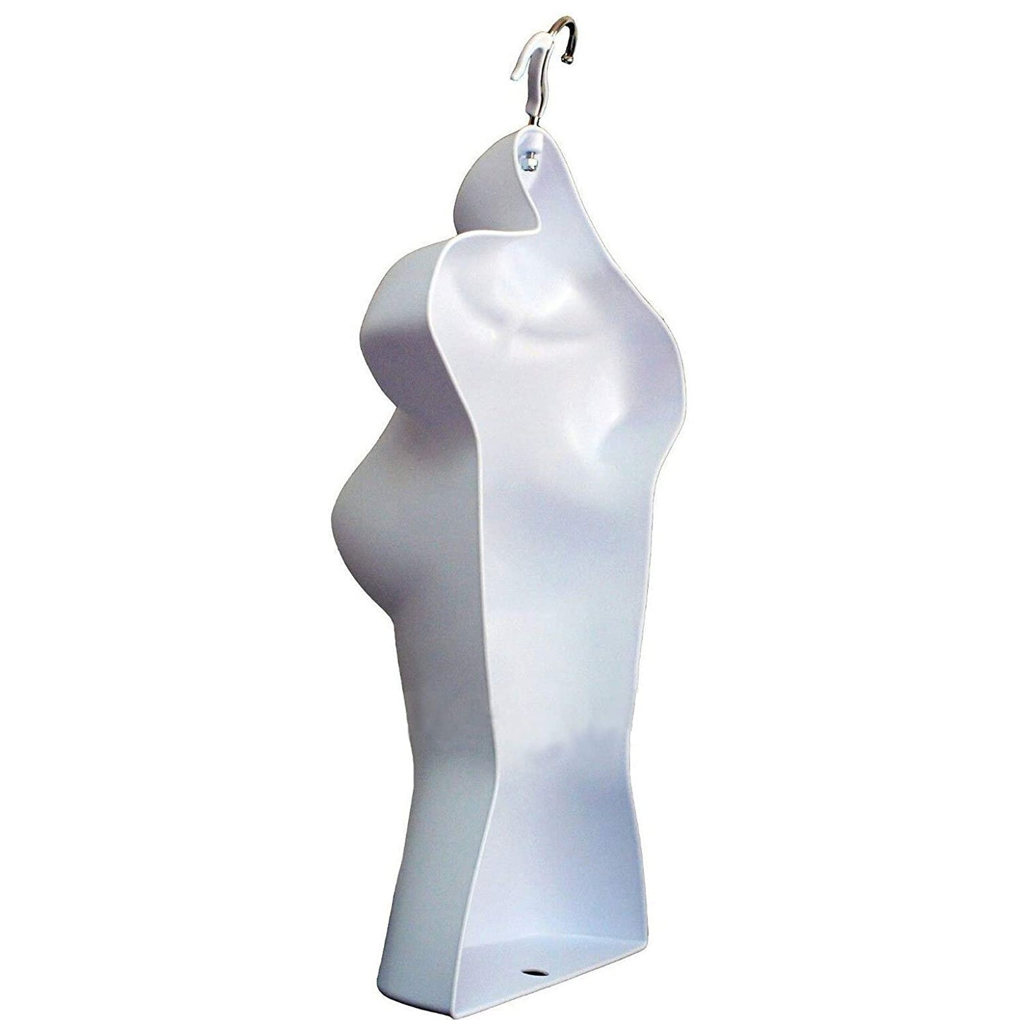 White Female Hollow Back Mannequin Torso Set & Hanging Hook, S-M Sizes