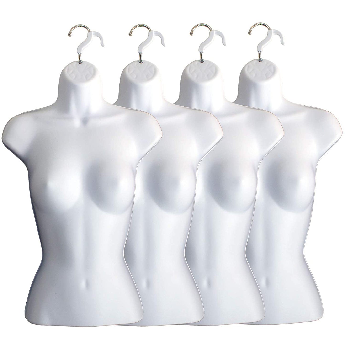 White Female Hollow Back Mannequin Torso Set & Hanging Hook, S-M Sizes