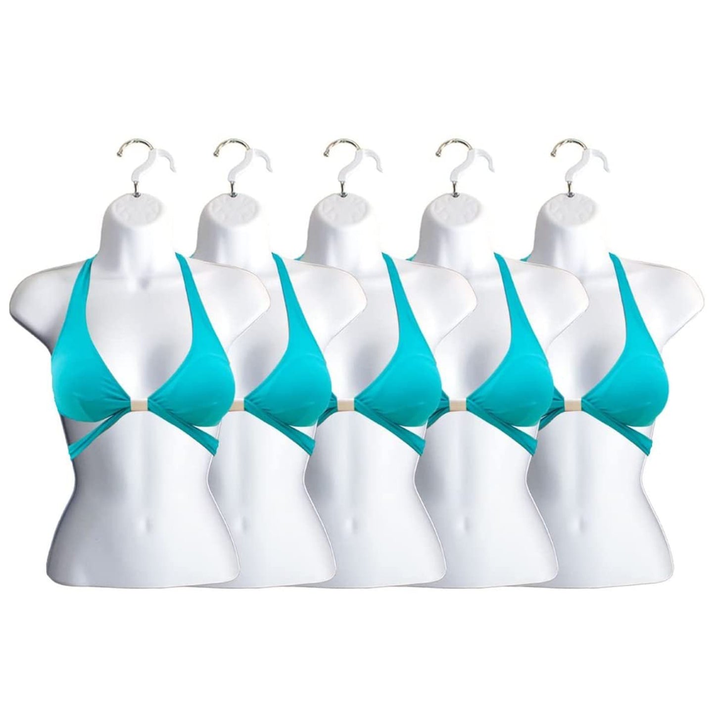 White Female Hollow Back Mannequin Torso Set & Hanging Hook, S-M Sizes