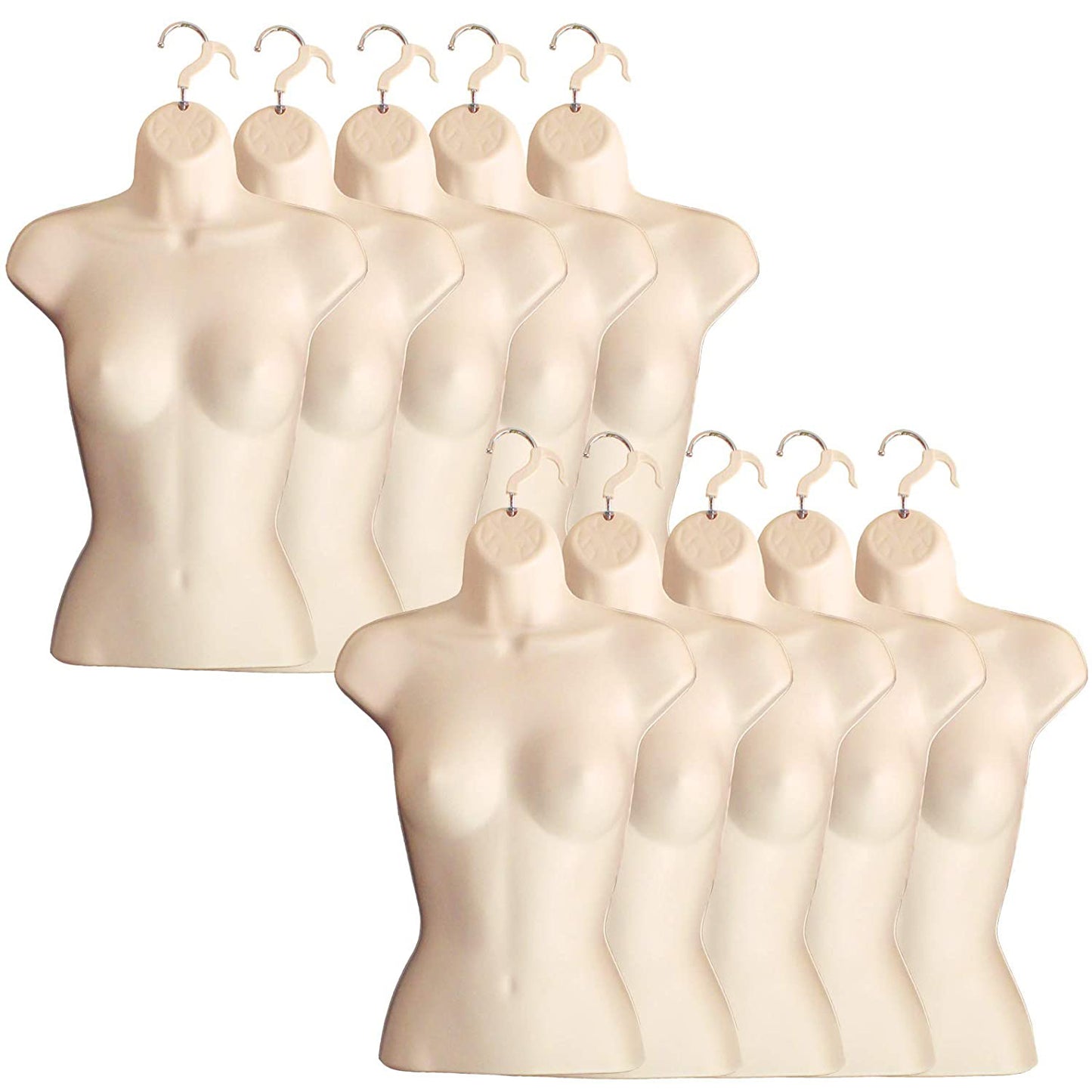 Flesh Female Hollow Back Mannequin Torso Set & Hanging Hook, S-M Sizes