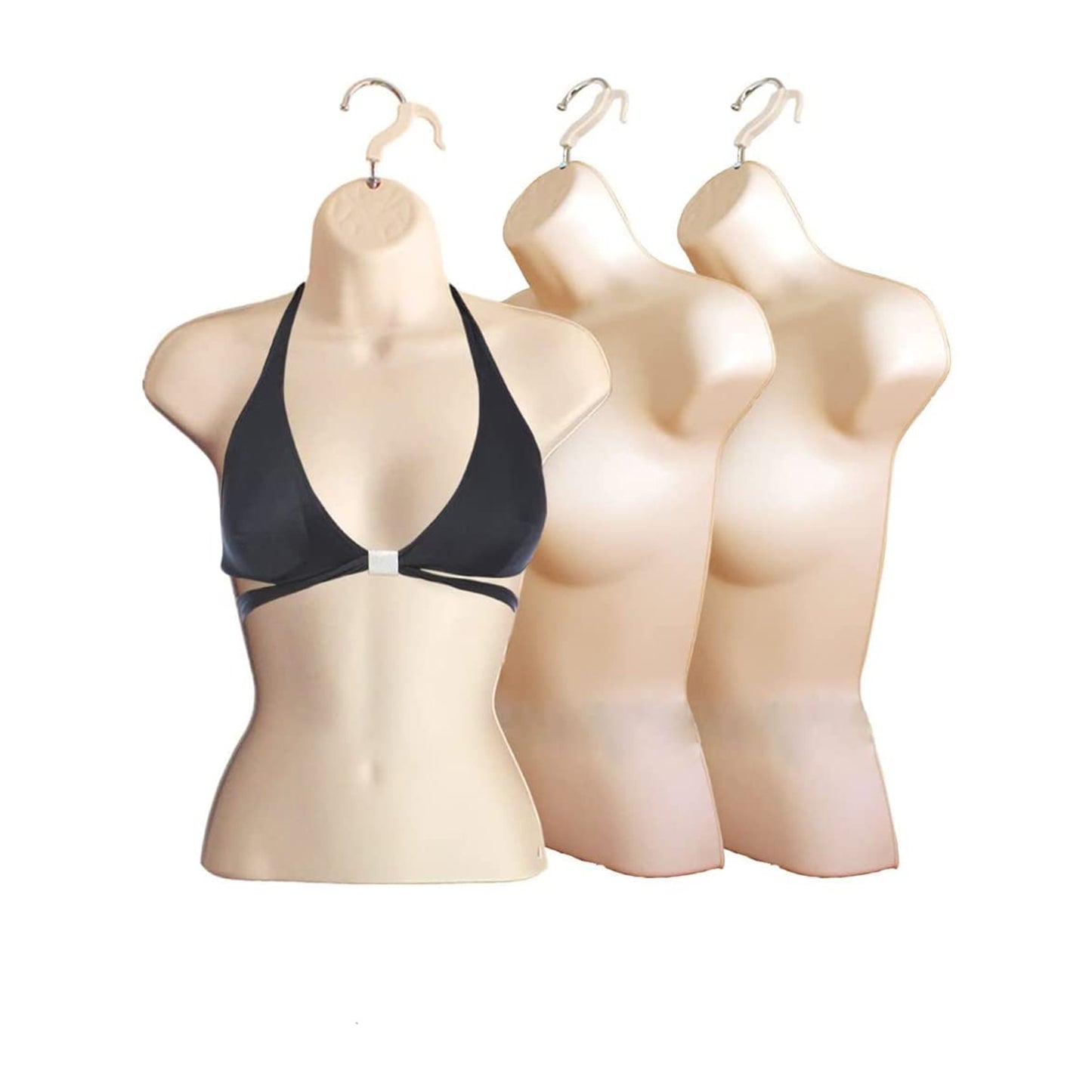 Flesh Female Hollow Back Mannequin Torso Set & Hanging Hook, S-M Sizes