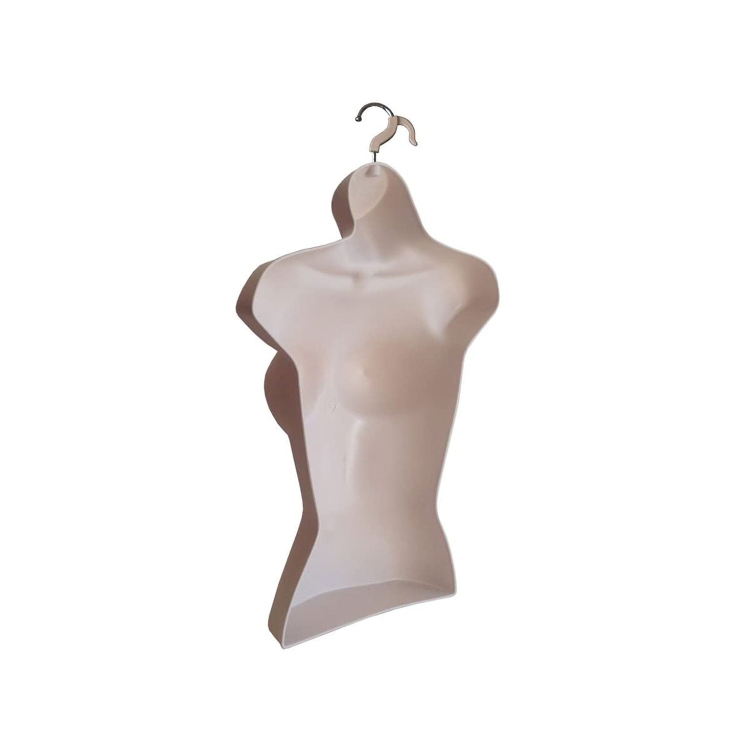 Flesh Female Hollow Back Mannequin Torso Set & Hanging Hook, S-M Sizes