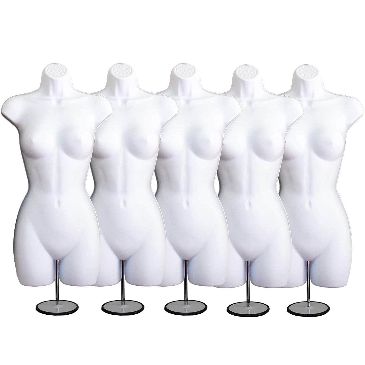 DisplayTown Female Torso Body Mannequin Form (Waist Long) Great for Small and Medium Sizes, Flesh