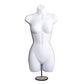 White Female Mannequin Hip Long Hollow Back Body Torso Set w/Metal Stand with Metal Pole & Hanging Hook, S-M Size