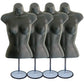 The Competitive Store Torso Female W/Metal Base Body Mannequin Form 19" To 38" Height (Waist Long) For S-M Sizes - Black