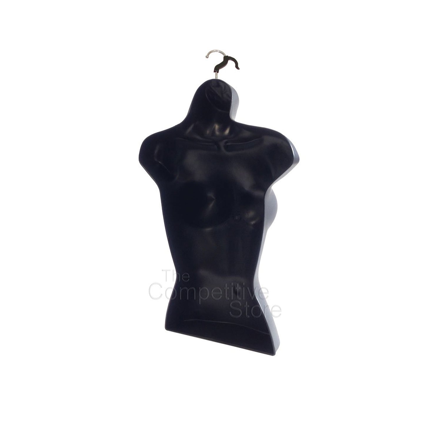 The Competitive Store Torso Female W/Metal Base Body Mannequin Form 19" To 38" Height (Waist Long) For S-M Sizes - Black