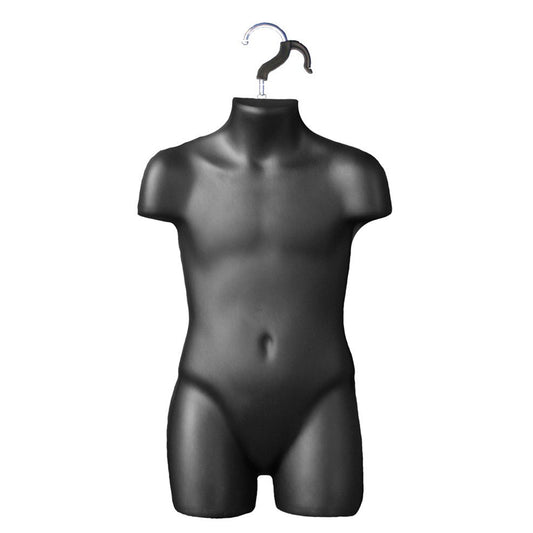 Black 3/4 Child Mannequin Torso